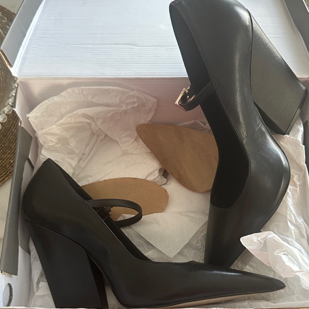 Chic Black Leather Heels